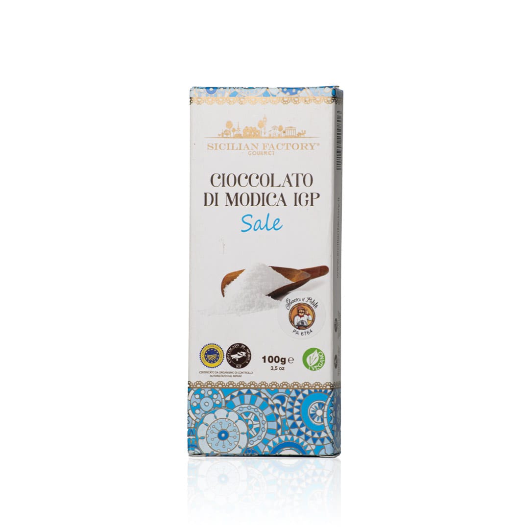 Cioccolato di Modica IGP al Sale di Trapani (100g) 1 Cioccolato di Modica IGP al Sale di Trapani (100g)