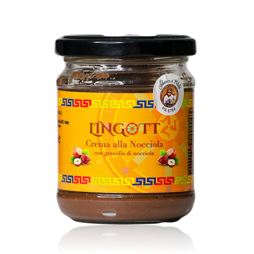 Crema Spalmabile alla Nocciola "Lingott" con Granella (180g) 1 Crema Spalmabile alla Nocciola "Lingott" con Granella (180g)