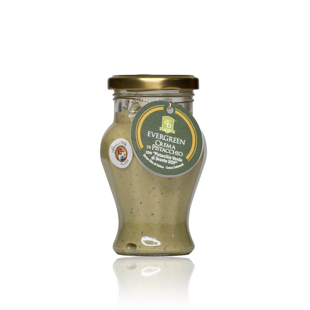 Crema di Pistacchio "Evergreen" al Pistacchio Verde di Bronte DOP 1 Crema di Pistacchio "Evergreen" al Pistacchio Verde di Bronte DOP